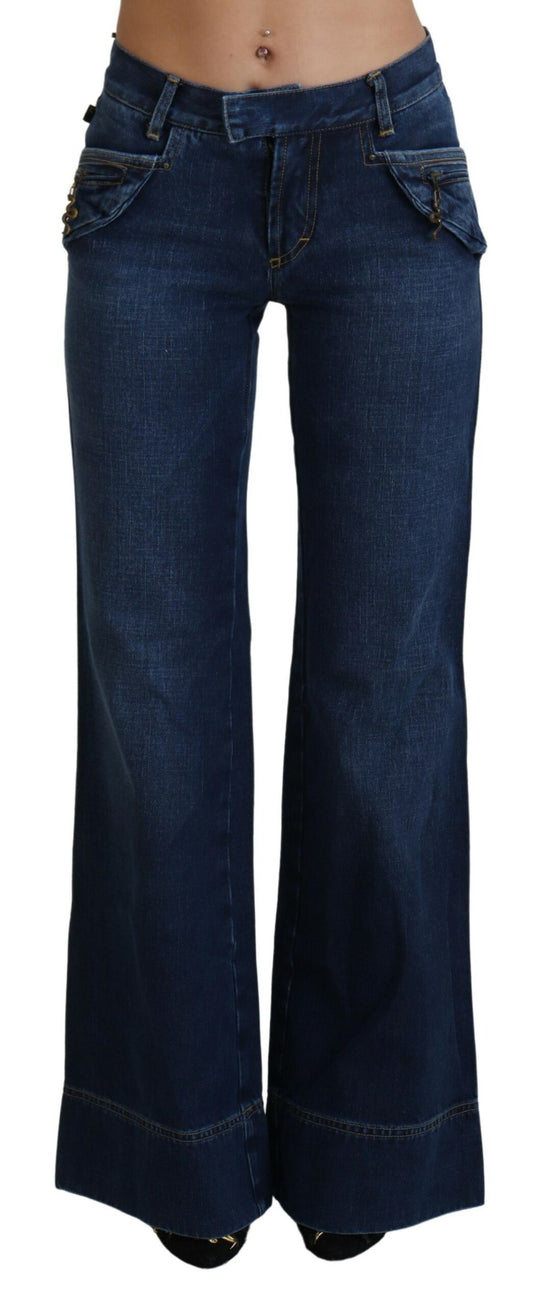 Chic Flared Cotton Denim Jeans