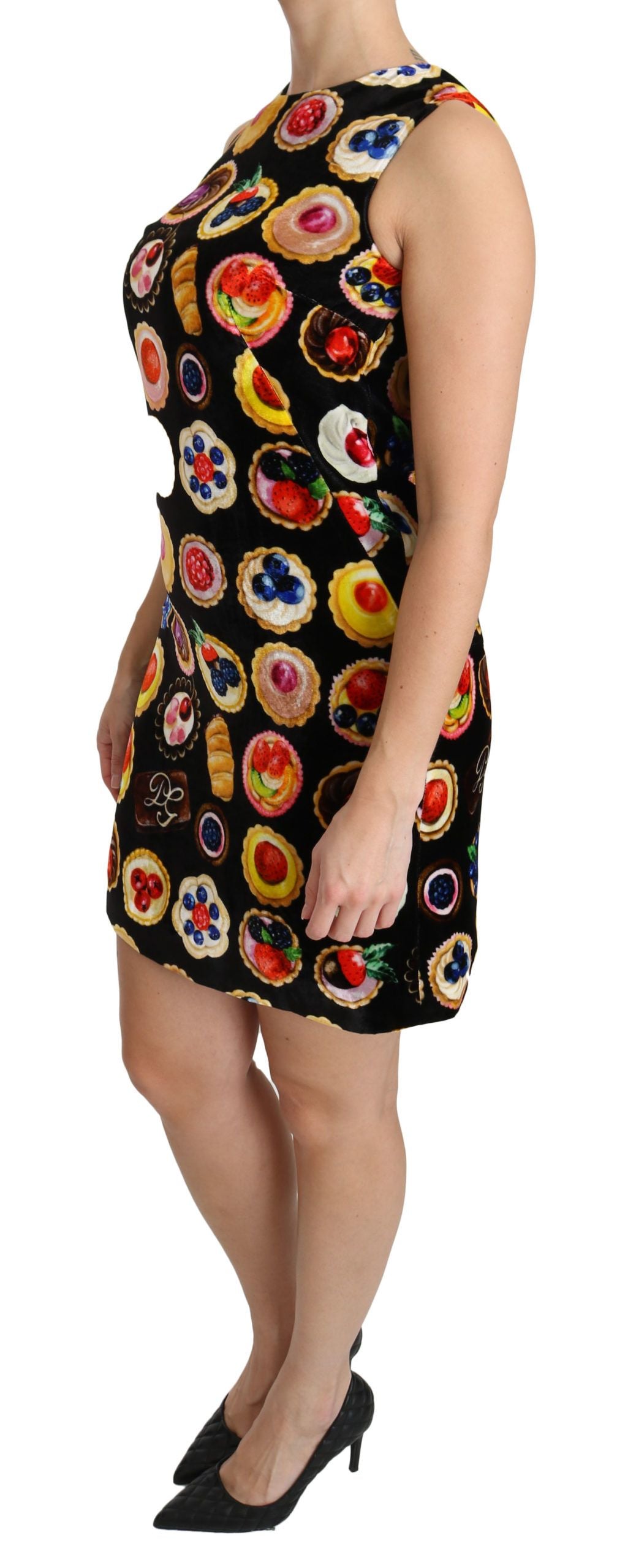 Chic Black Desserts Print Shift Mini Dress