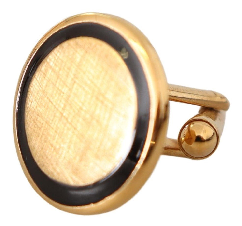 Elegant Gold-Plated Round Cufflinks