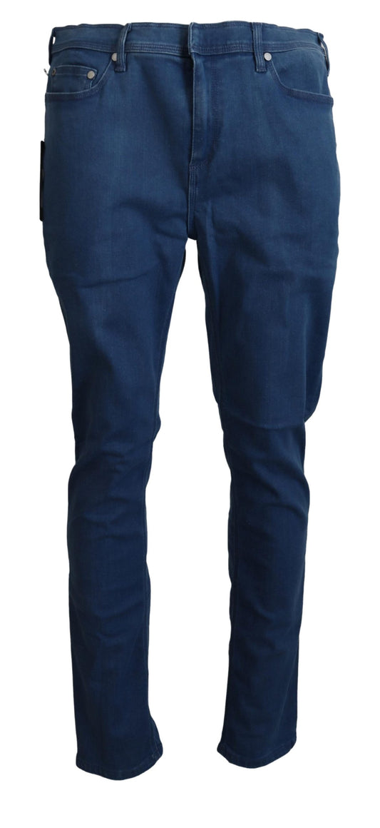 Blue Cotton Stretch Men Casual Denim Jeans