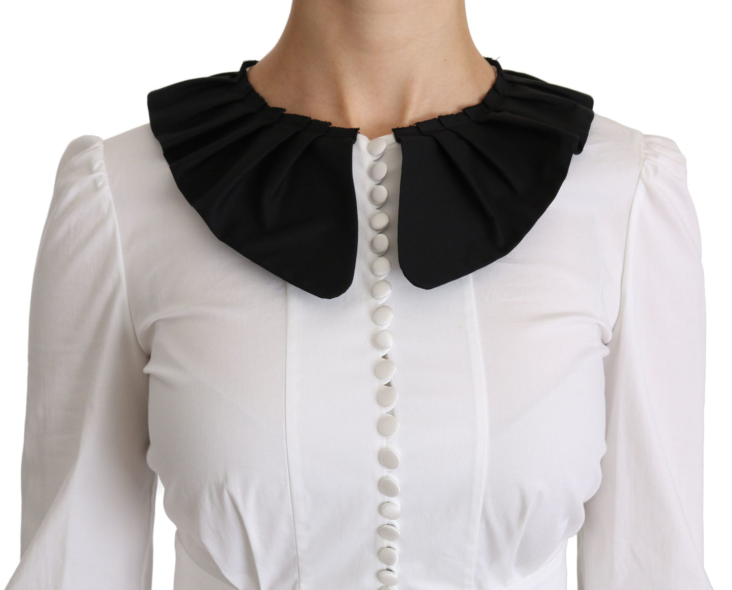 Elegant White Collared Cotton Top