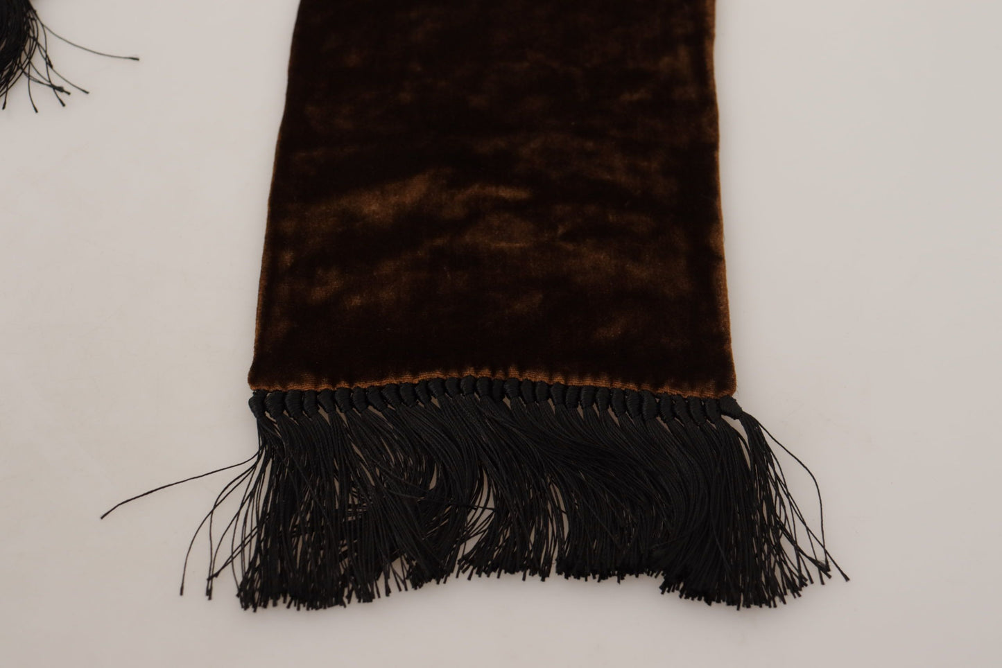 Brown Shawl Velvet Neck Wrap Fringe Viscose Scarf