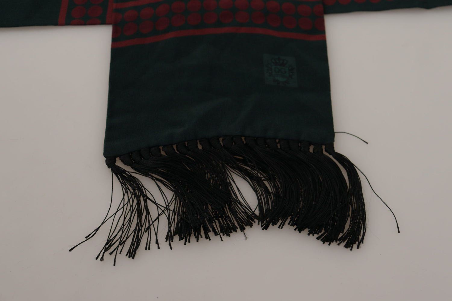 Black DG Logo Print Wrap Shawl Fringe Scarf