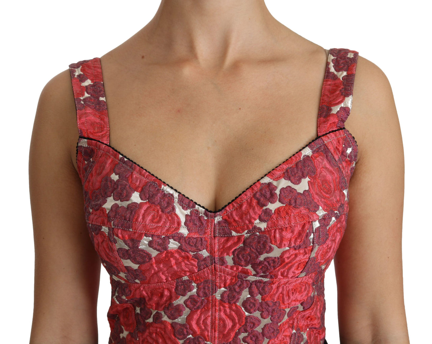 Elegant Floral Brocade Cropped Top