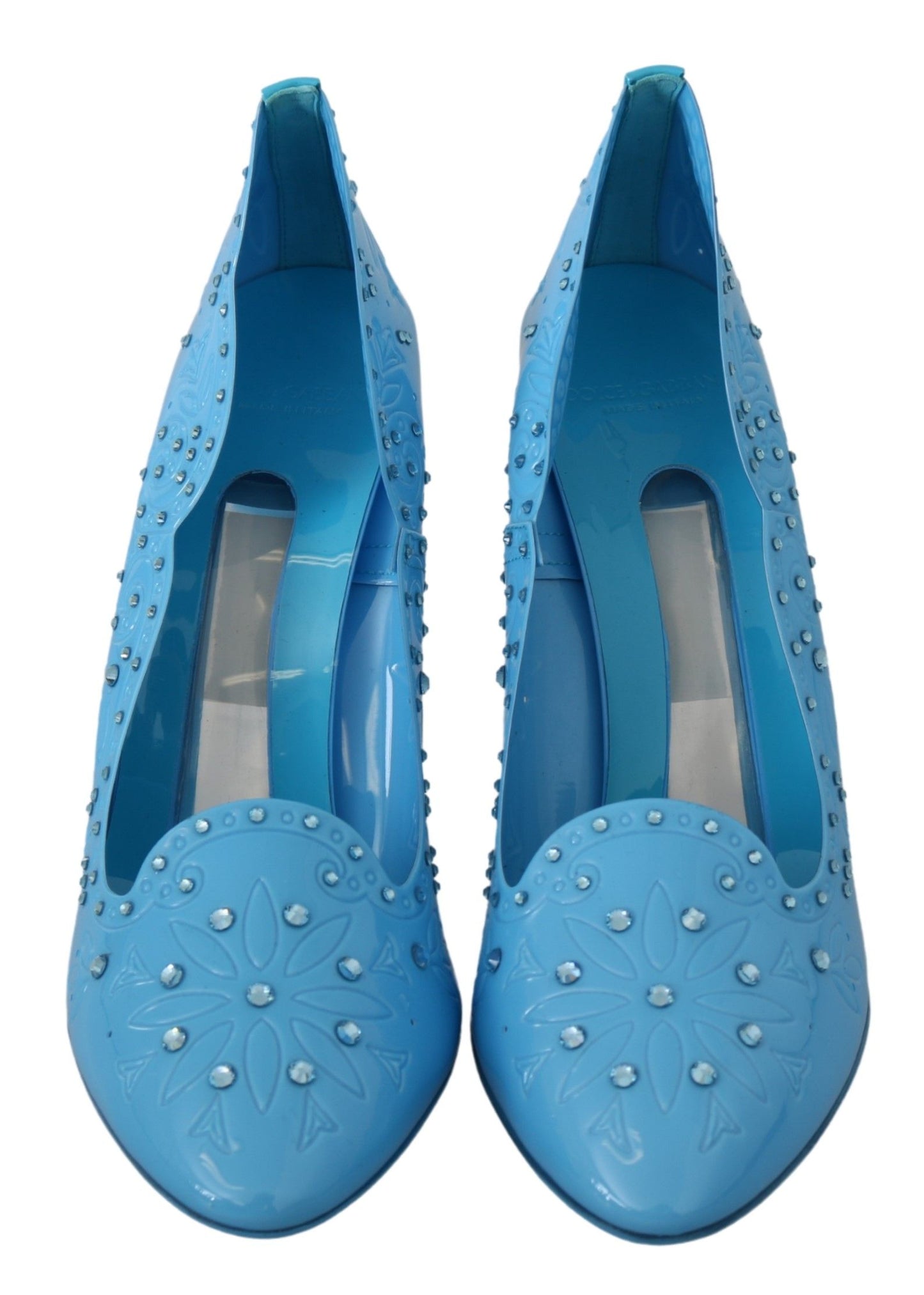 Crystal Embellished Blue Cinderella Pumps