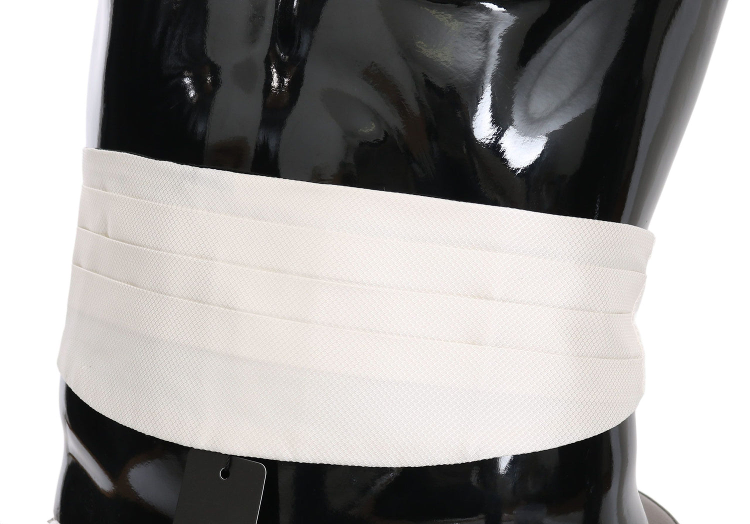 Elegant Silk White Patterned Cummerbund