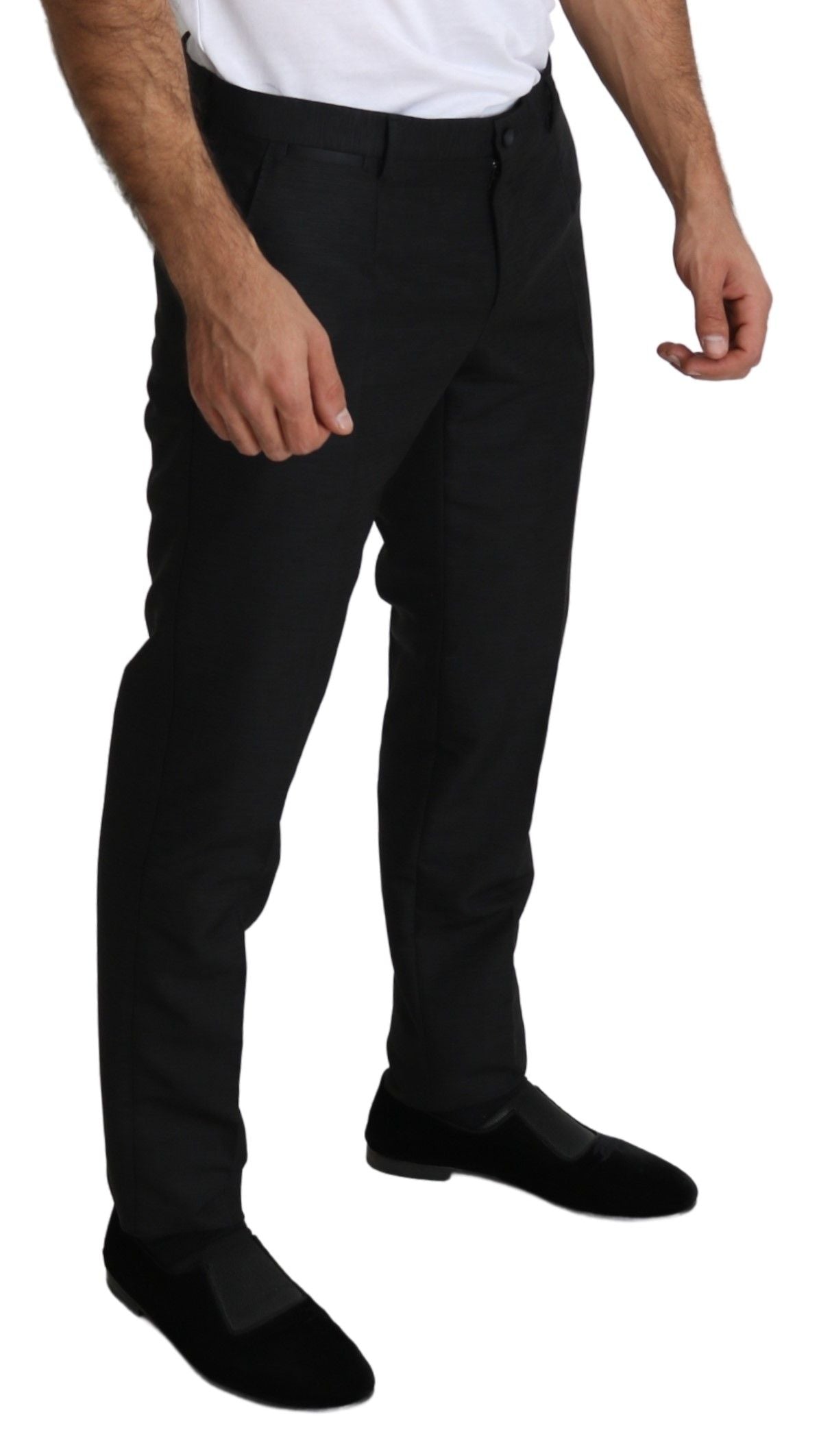 Elegant Wool Blend Slim Dress Pants