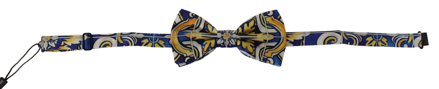 Multicolor Majolica Print Adjustable Papillon Bow Tie