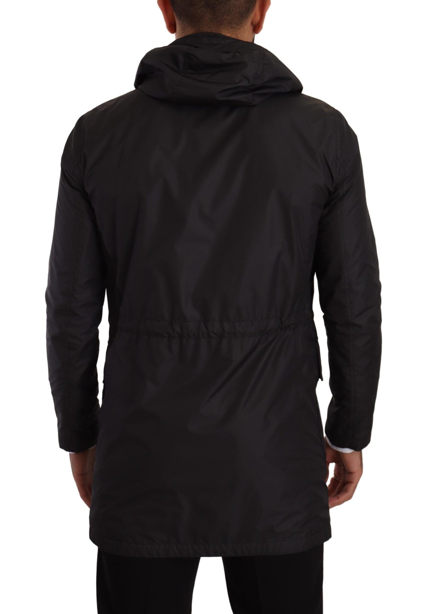 Elegant Black Parka Hooded Jacket