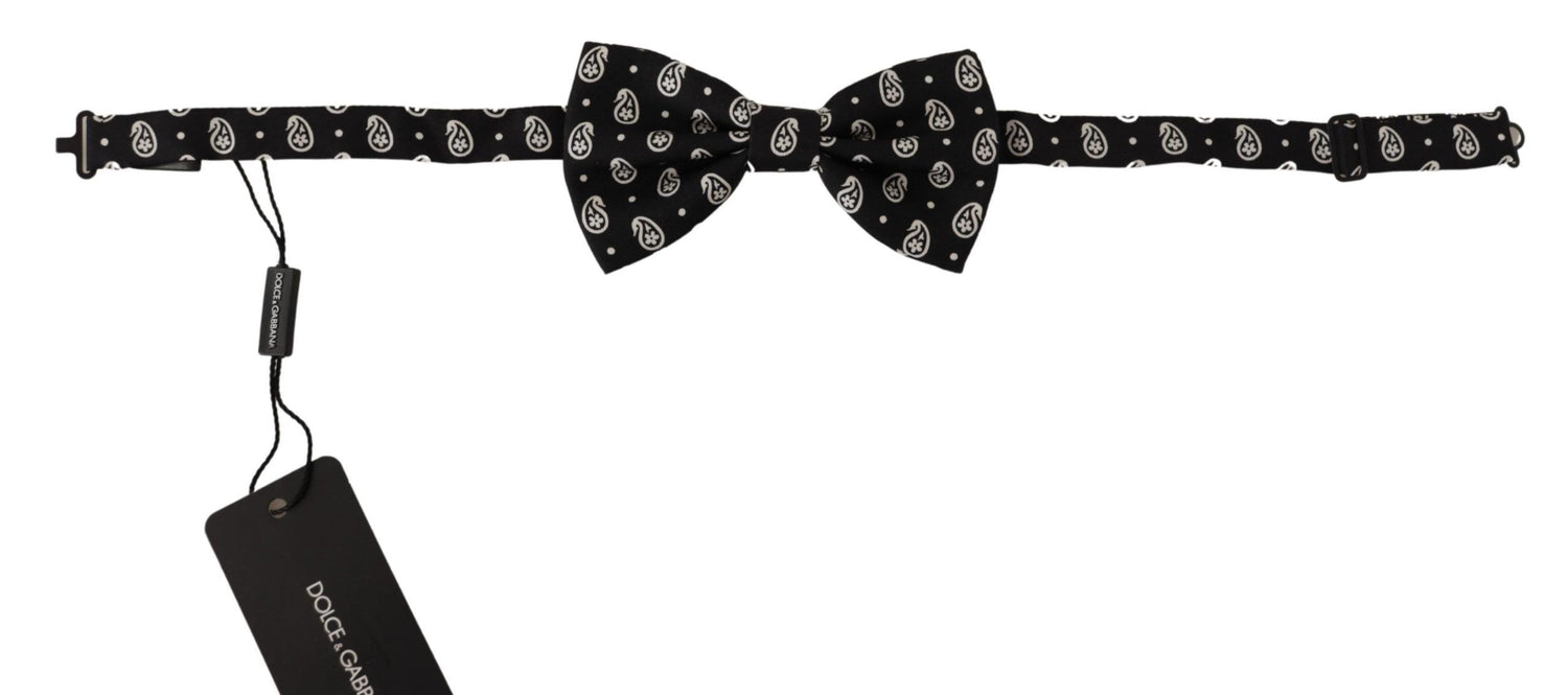 Elegant Black Silk Bow Tie