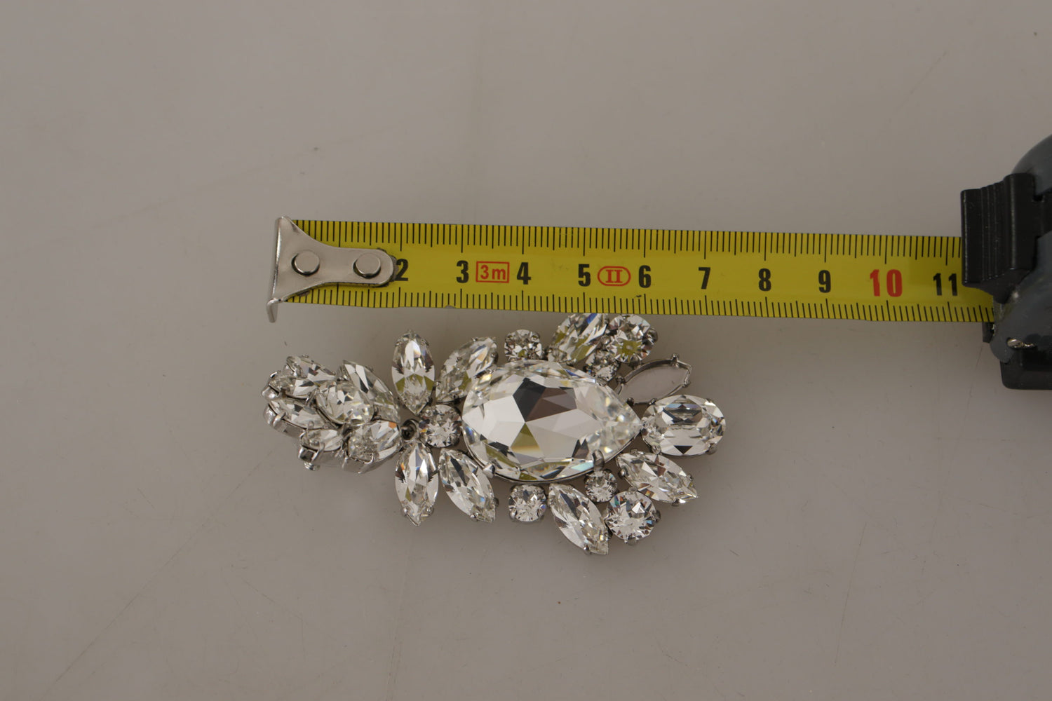 White Large Baroque Crystal Women Brooch