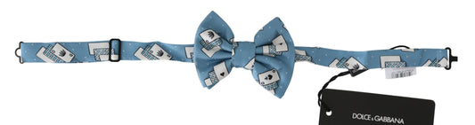 Elegant Silk Light Blue Bow Tie