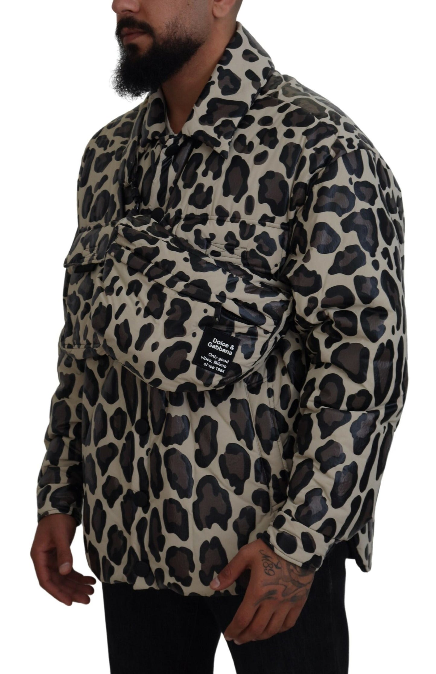 Multicolor Leopard Print Parka Jacket