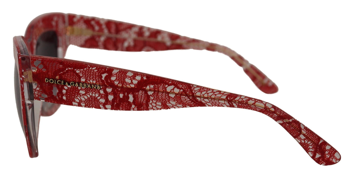 Elegant Lace-Infused Red Sunglasses