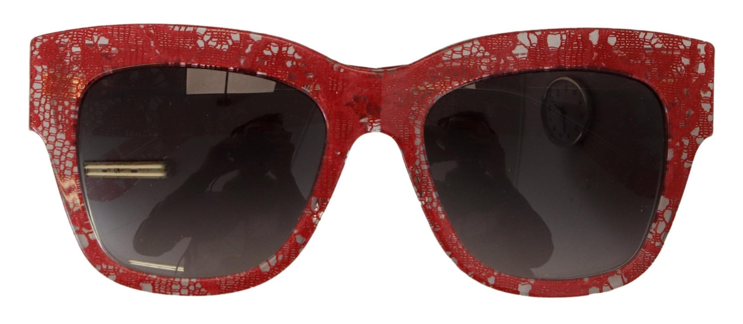 Elegant Lace-Infused Red Sunglasses