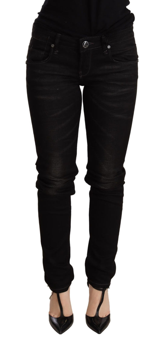 Black Low Waist Skinny Denim Trouser