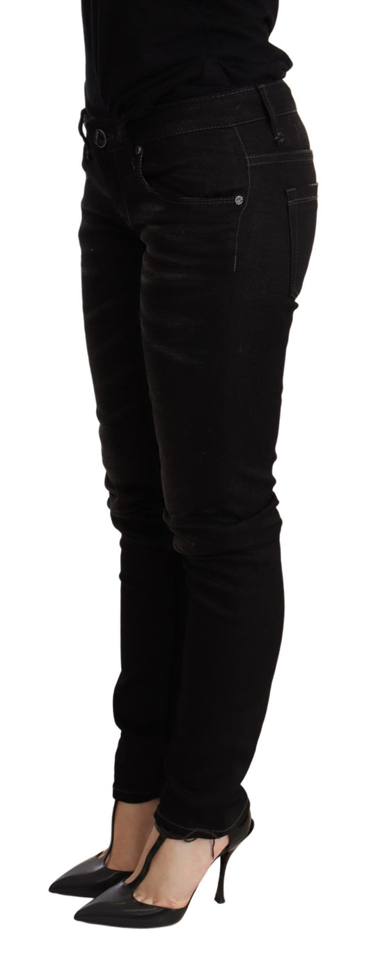 Black Low Waist Skinny Denim Trouser