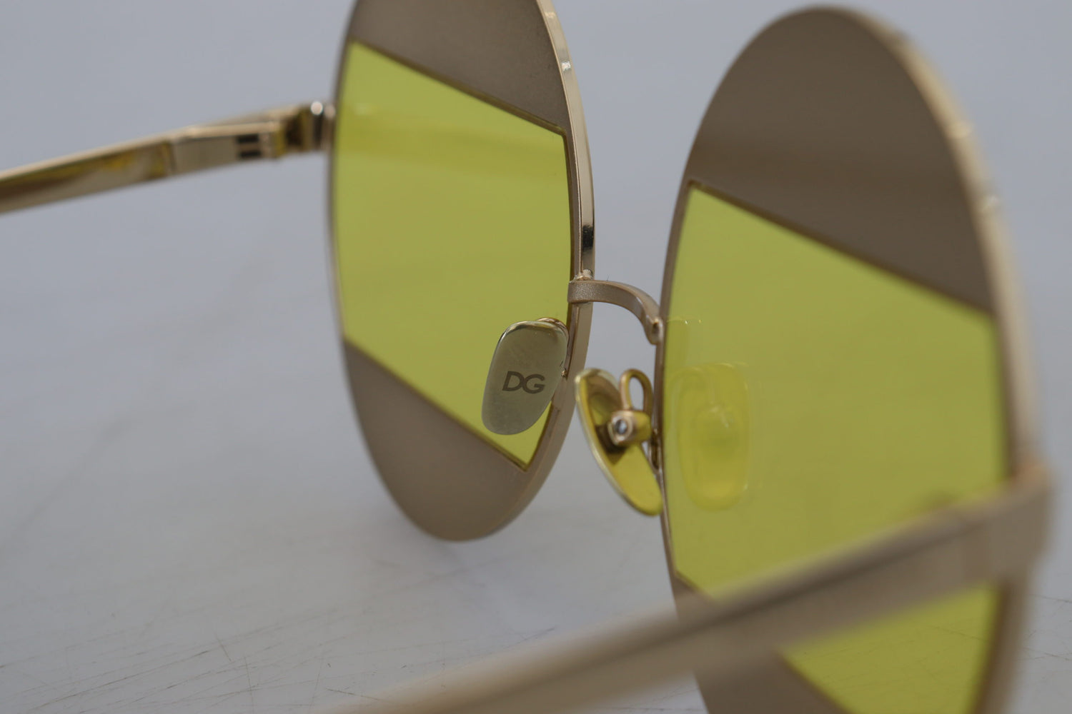 Crystal Embellished Gold Oval Sunglasses