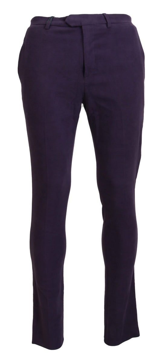 Elegant Purple Cotton Trousers