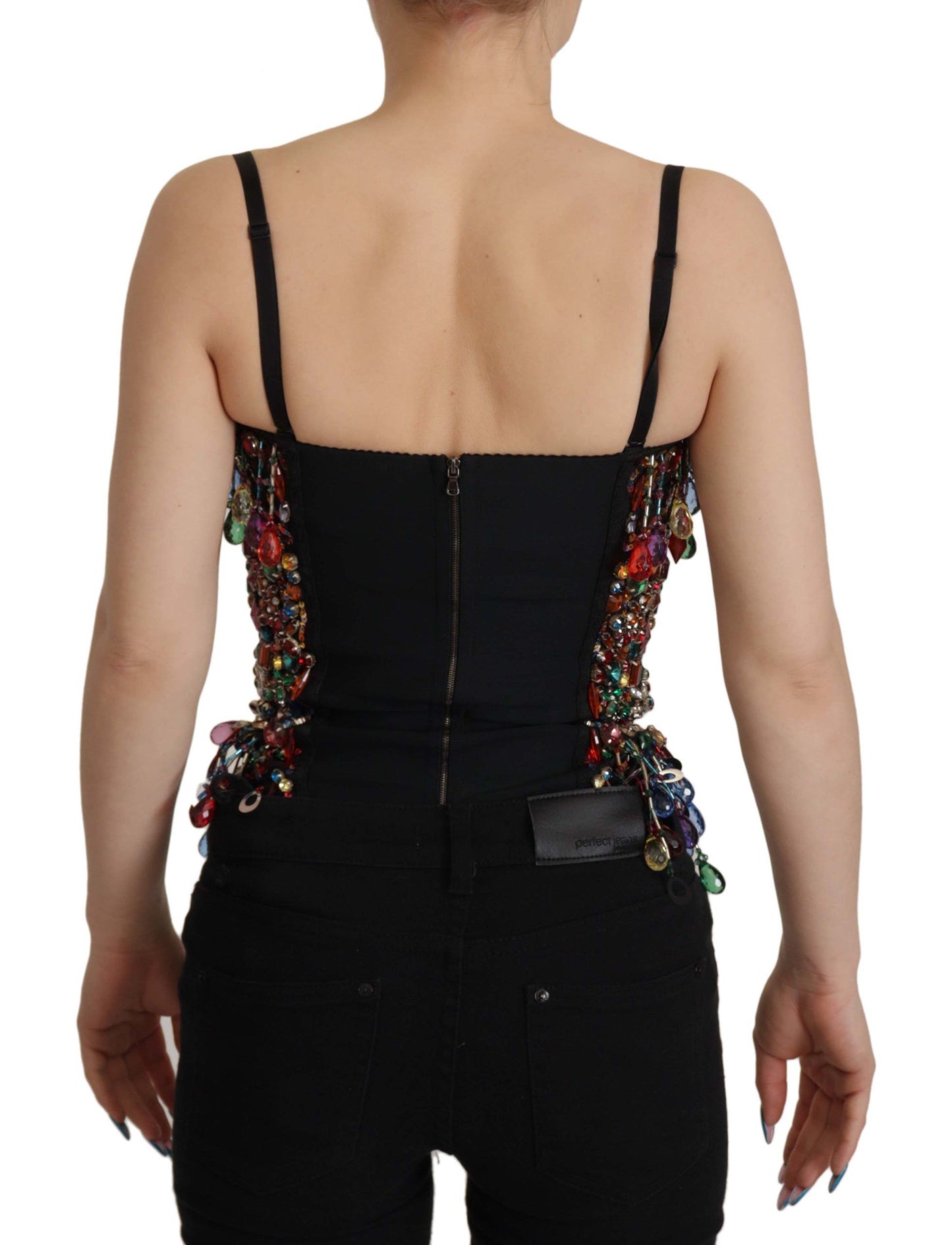 Multicolor Sleeveless Bustier Jeweled Spring Top