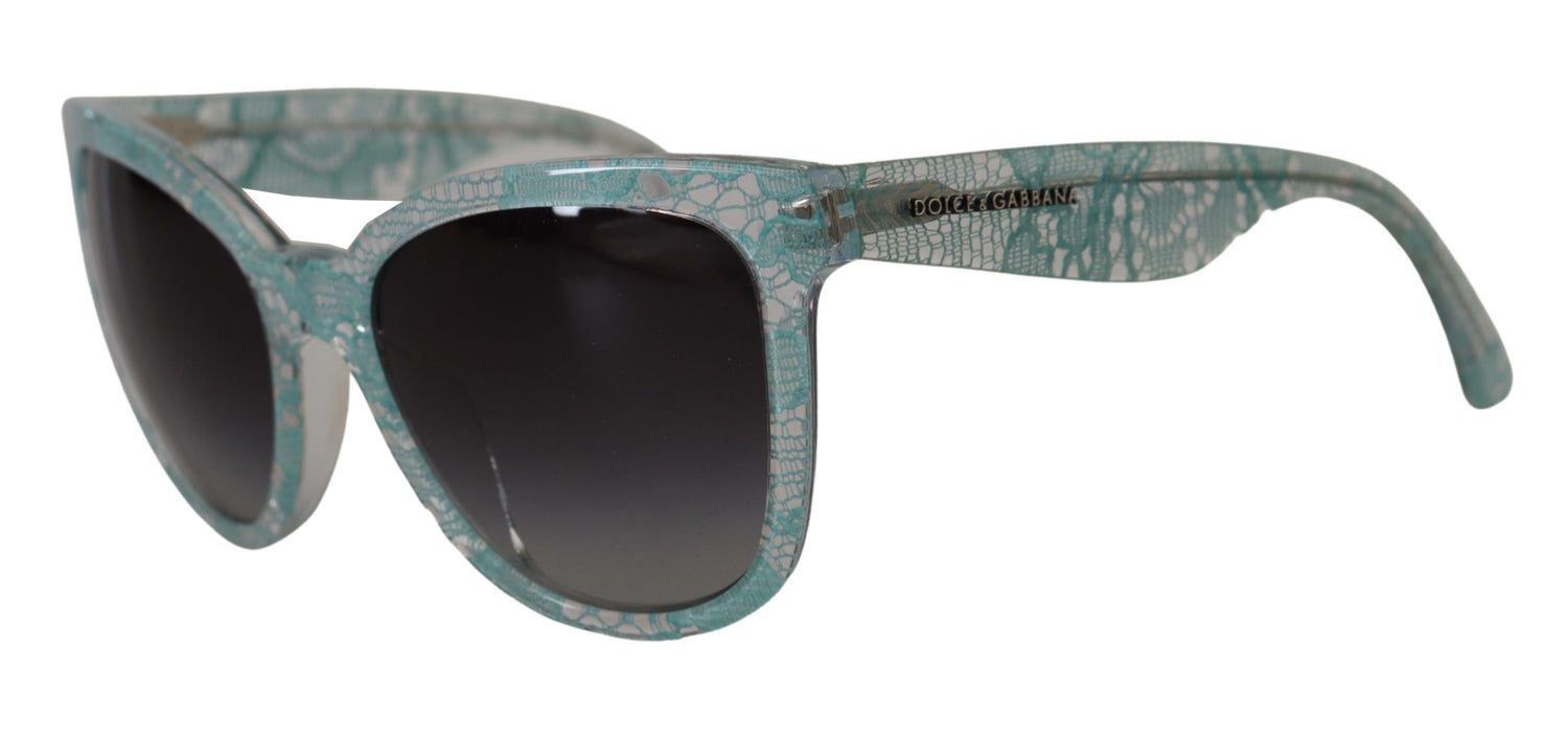 Elegant Blue Lace-Crystal Sunglasses