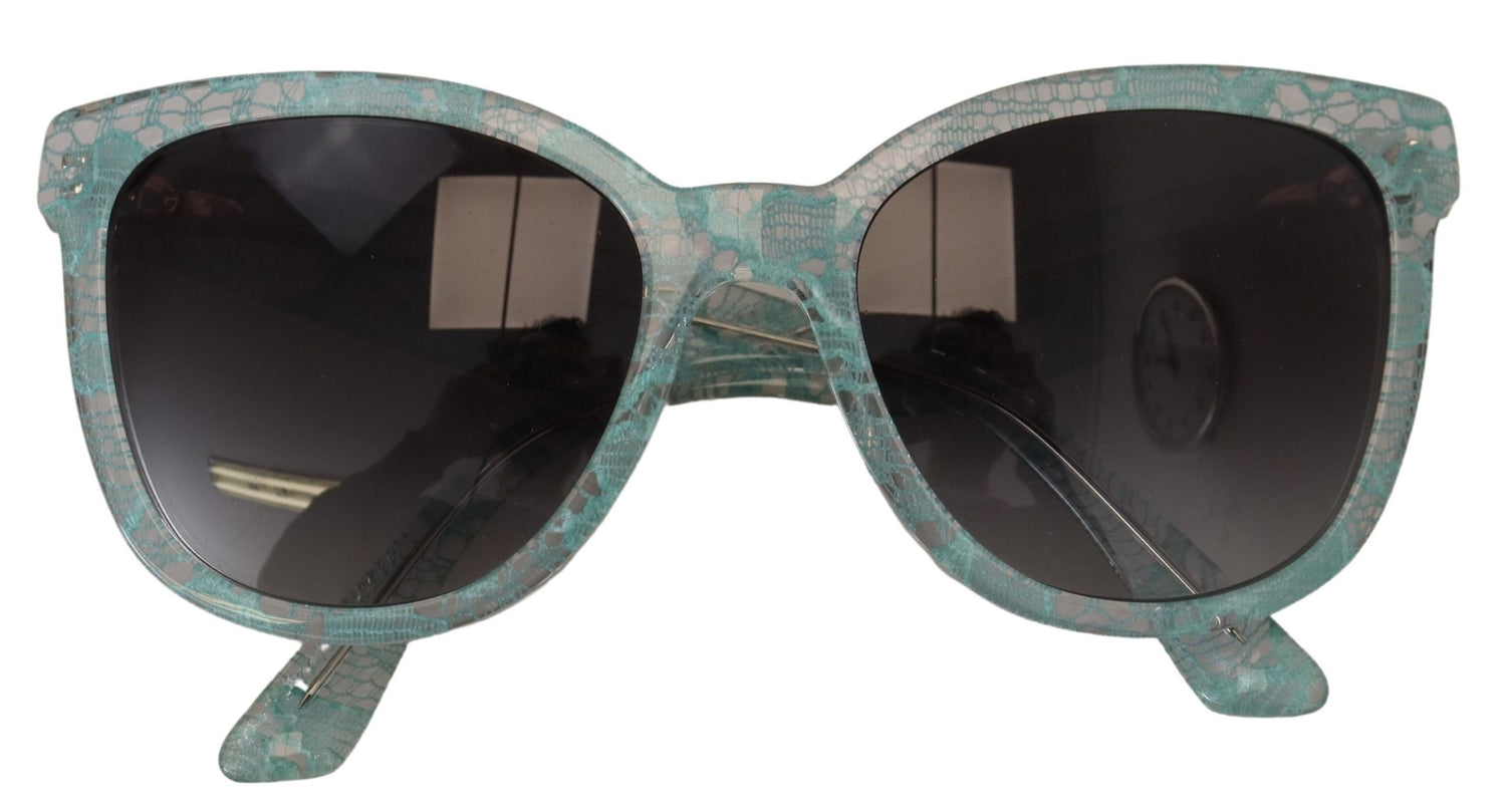 Elegant Blue Lace-Crystal Sunglasses