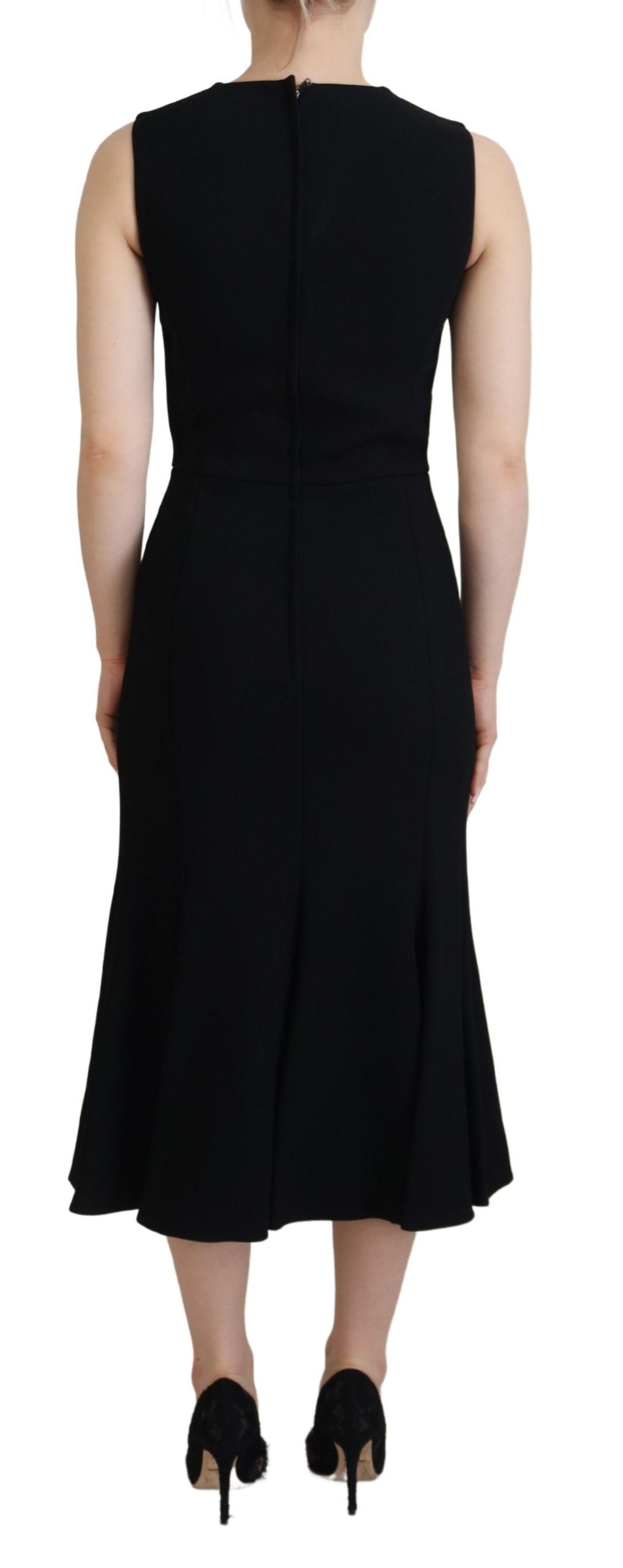 Elegant Fit and Flare Black Sheath Dress