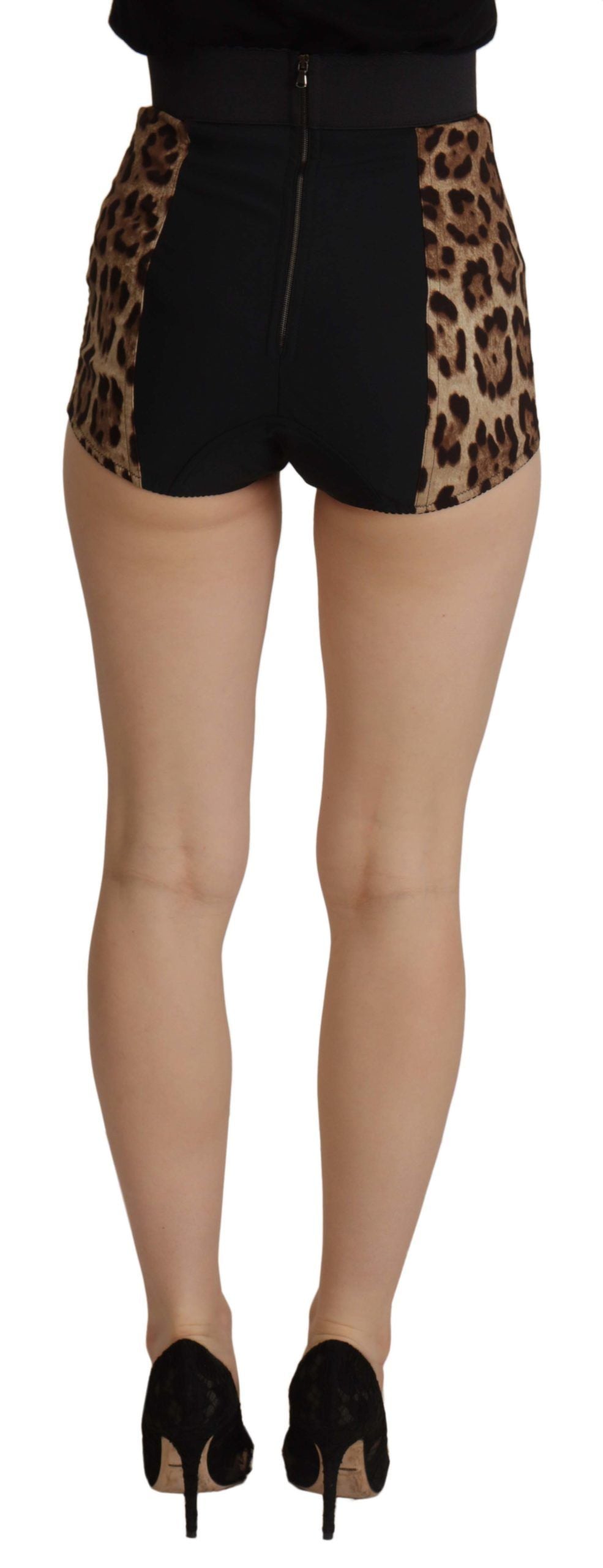 Leopard Print High Waist Hot Pants Shorts