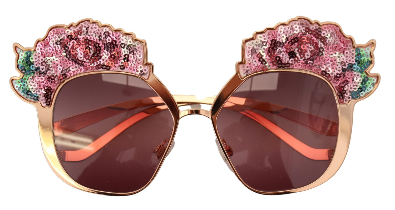 Chic Rose Sequin Embroidered Sunglasses