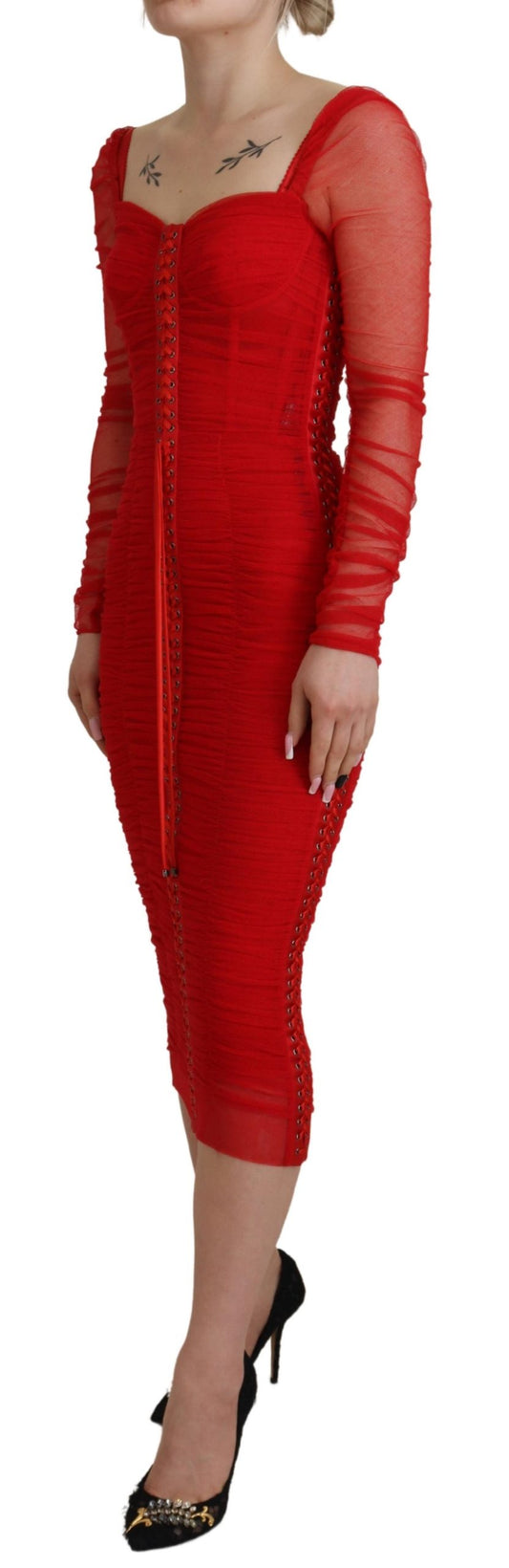 Elegant Red Bodycon Sheath Dress