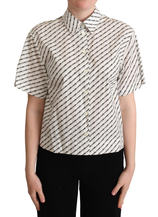 Elegant Dotted Cotton Polo Top