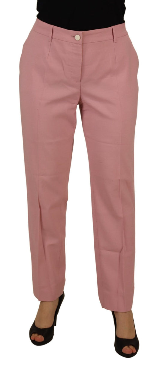 Chic MidWaist Virgin Wool Pink Pants