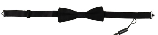 Elegant Black Silk Bow Tie