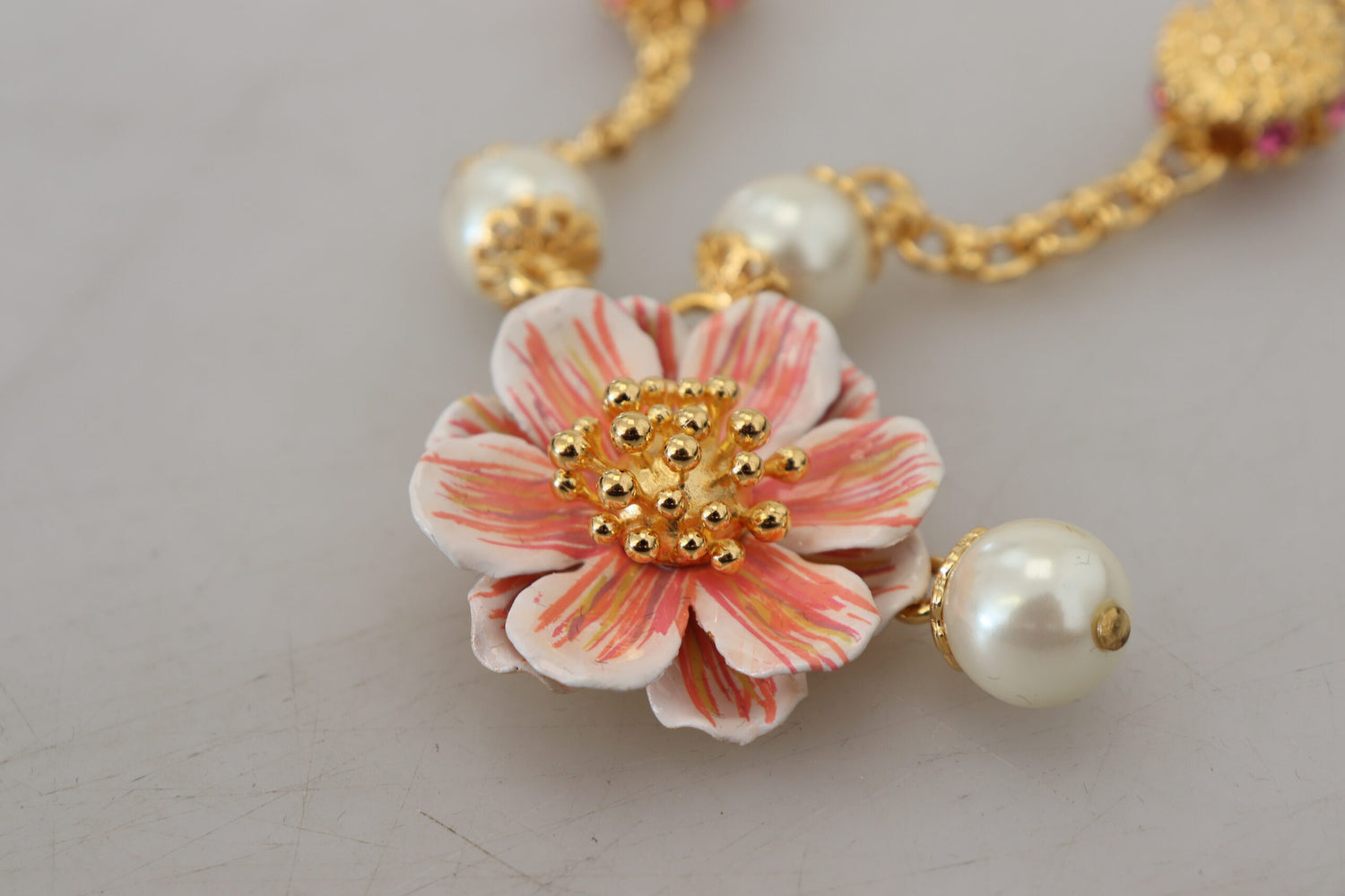 Elegant Floral Statement Charm Necklace