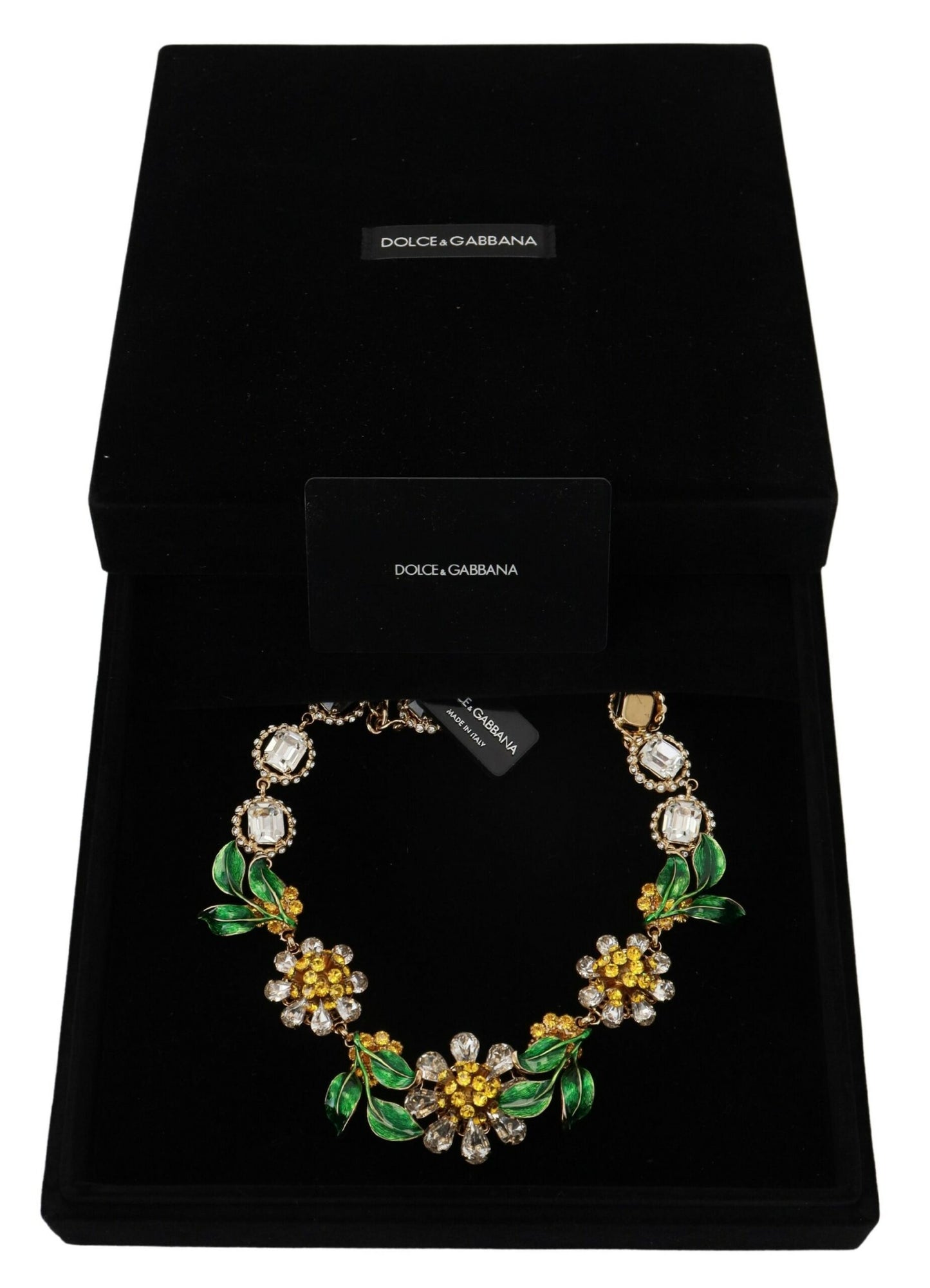 Elegant Gold Tone Crystal Statement Necklace