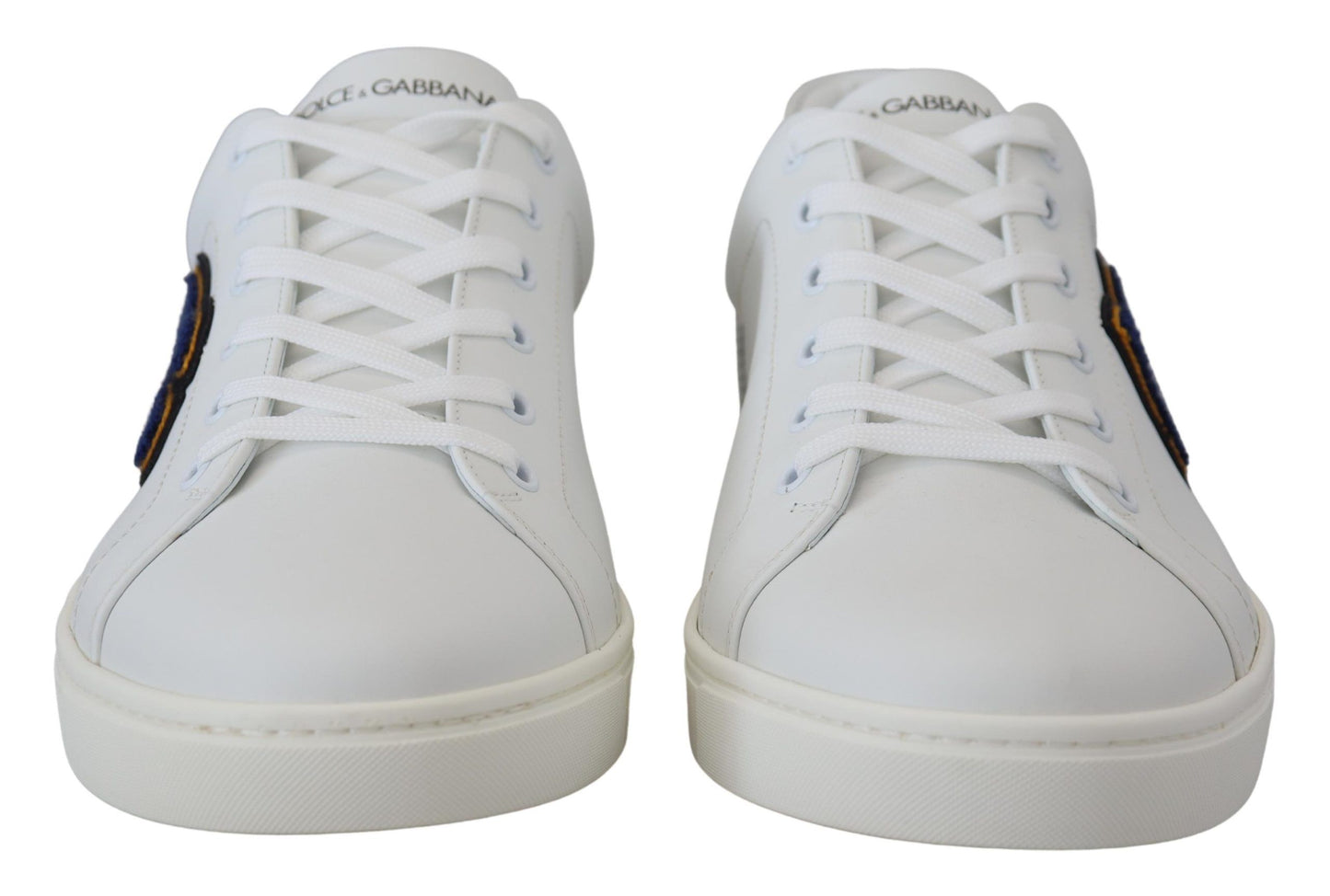 Elegant White Leather Men's Sneakers