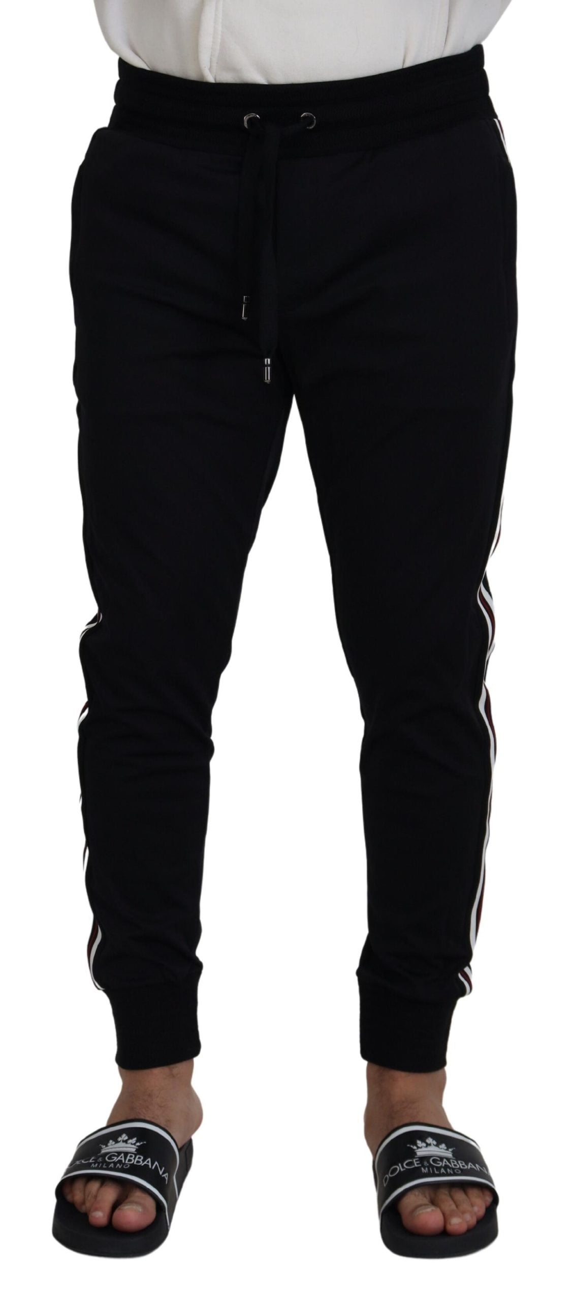 Black DG Print Mens Jogger Pants