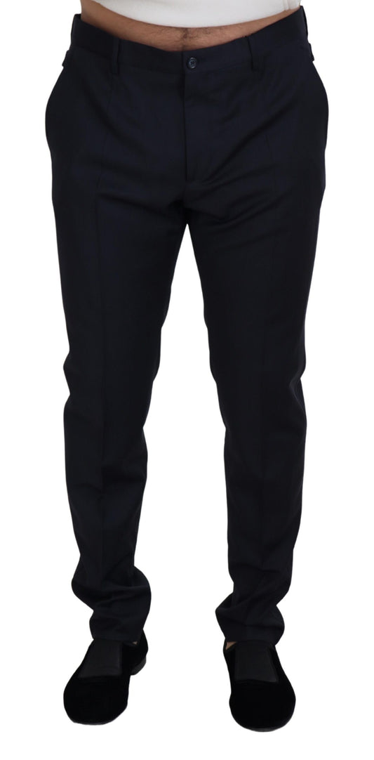 Blue Wool Chino Formal Pants