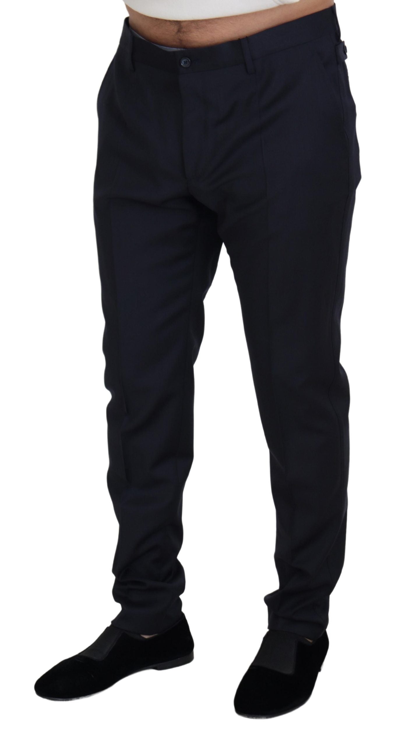 Blue Wool Chino Formal Pants