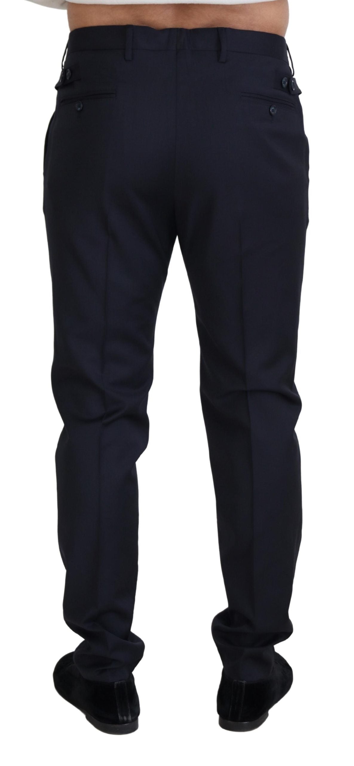 Blue Wool Chino Formal Pants