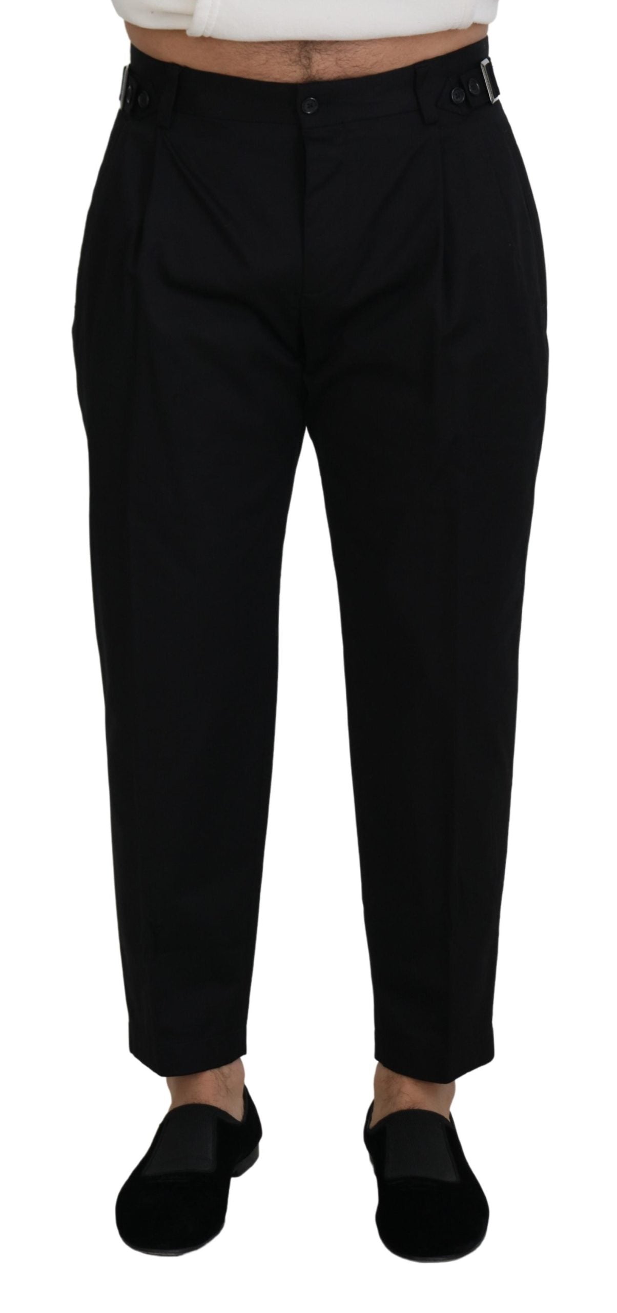 Black Cotton Chino Formal Pants