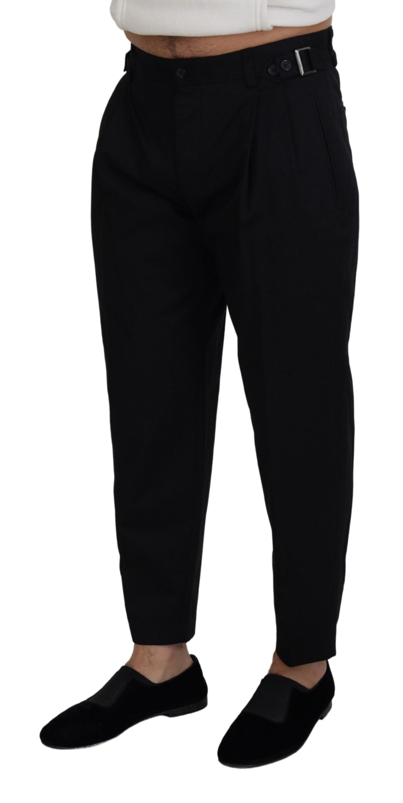 Black Cotton Chino Formal Pants