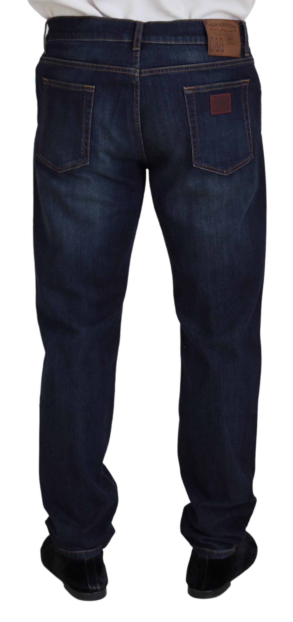 Blue Cotton Straight Fit Casual Denim Jeans