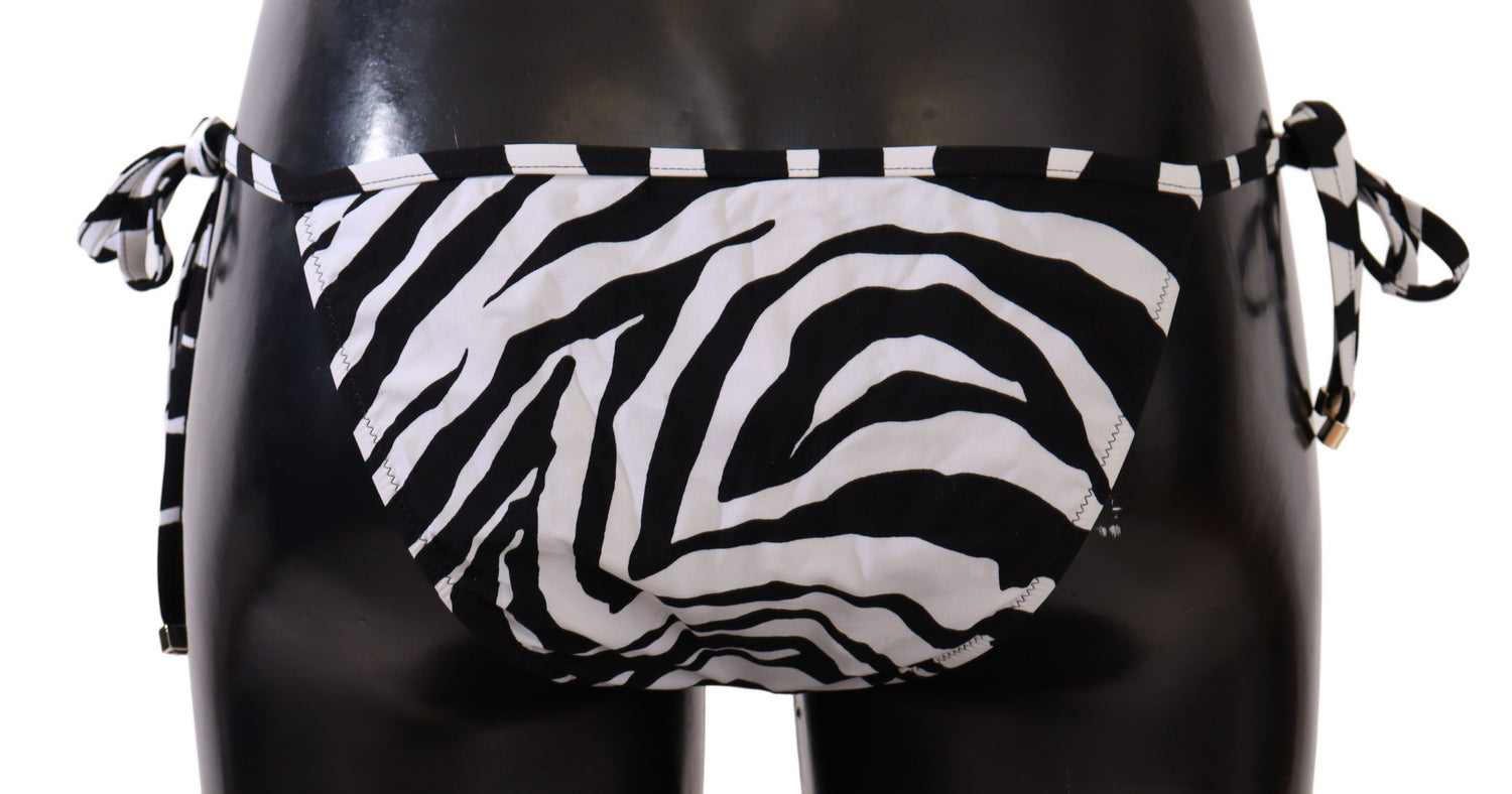 Zebra Print Chic Drawstring Bikini Bottom