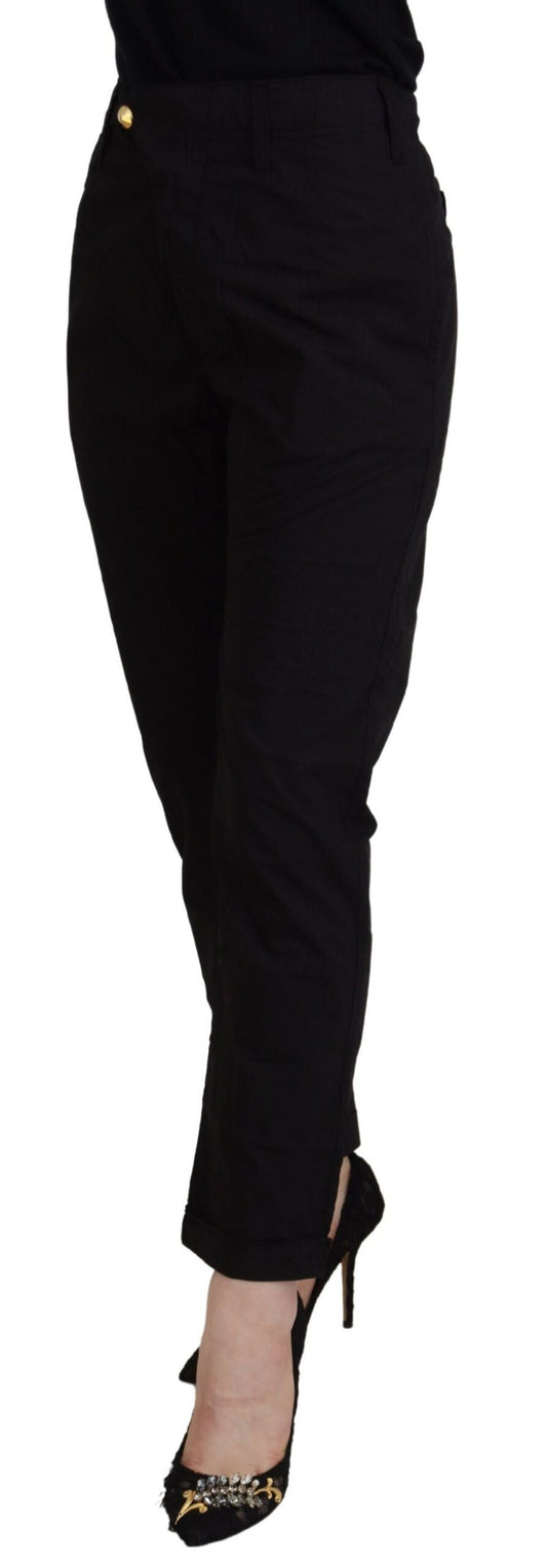 Black Cotton Baggy High Waist Women Pants