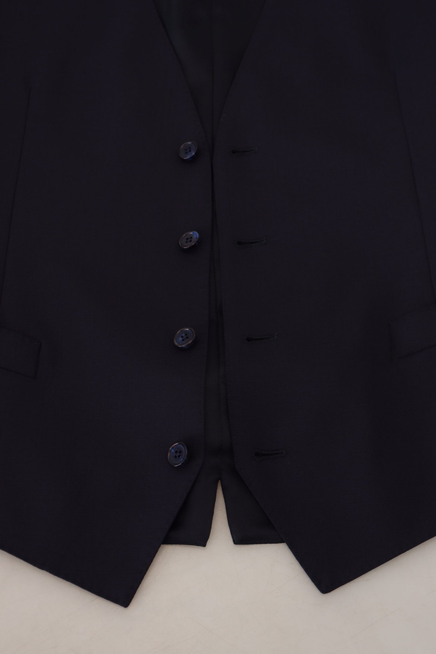 Elegant Navy Wool Blend Martini Blazer