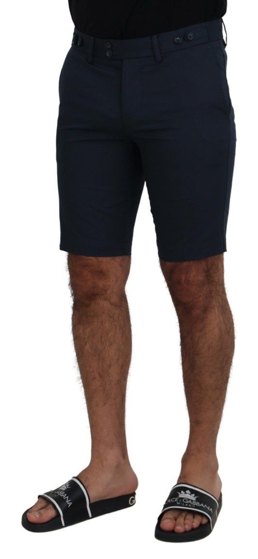 Blue Bermuda Low Waist Men Shorts