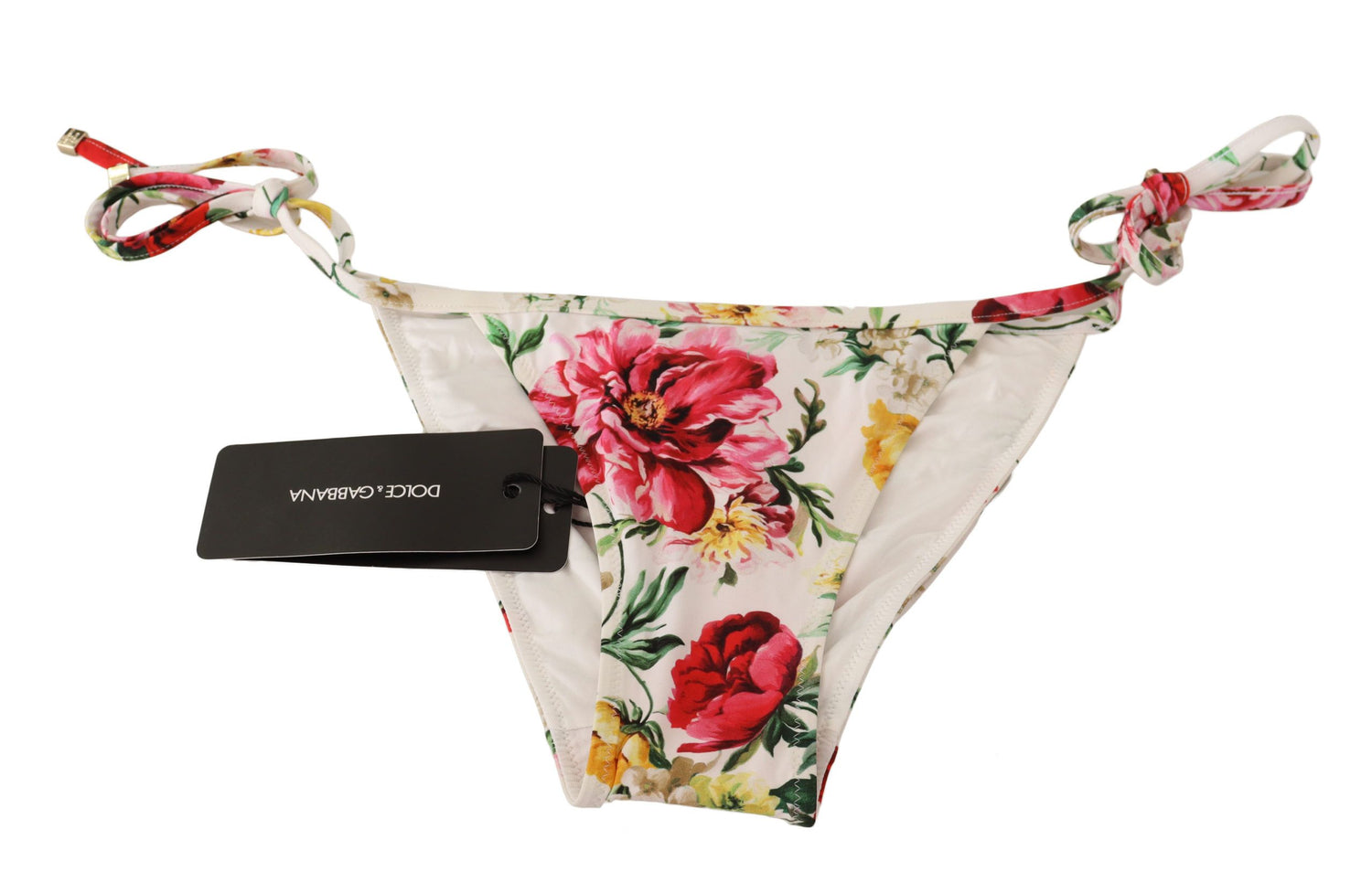 Chic Floral Print Bikini Bottom with Drawstrings