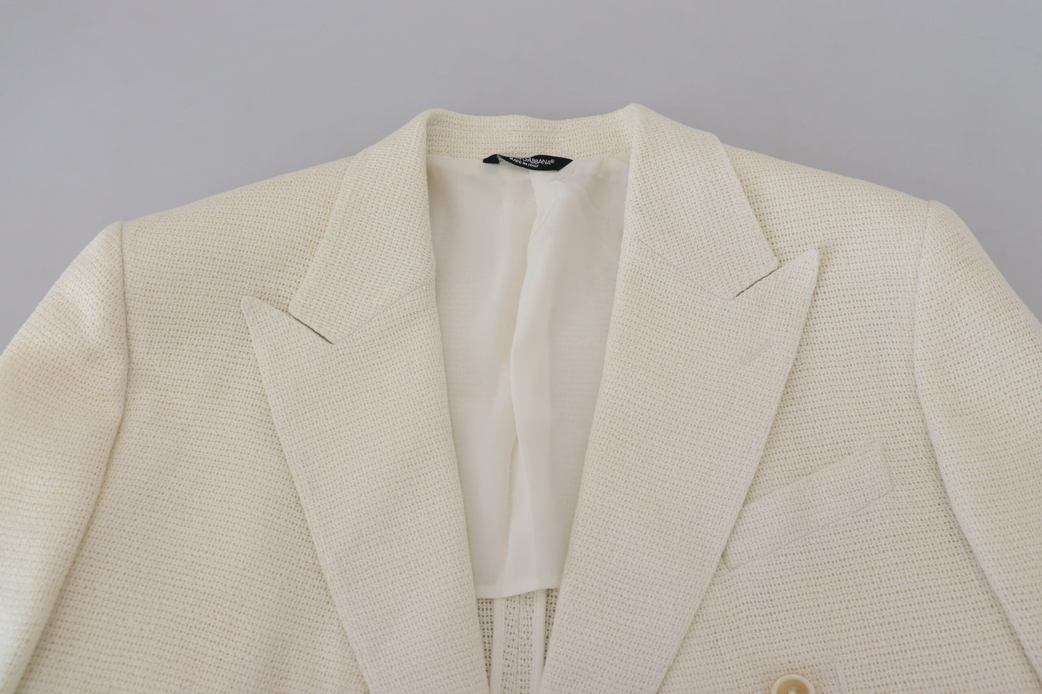 Elegant Off White Silk-Blend Suit