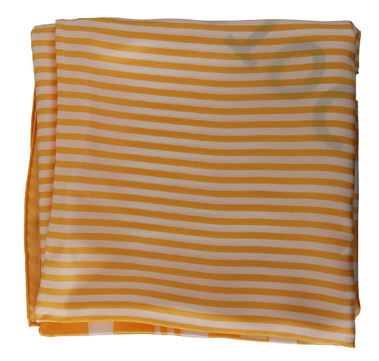 Elegant Striped Silk Square Scarf